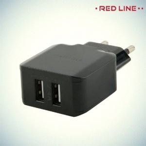 Red Line Сетевое зарядное устройство для телефона на 2 USB 2.4A и кабель Type-C