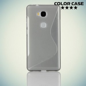 Силиконовый чехол для Huawei Honor 5X - S-образный Серый
