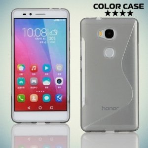 Силиконовый чехол для Huawei Honor 5X - S-образный Серый
