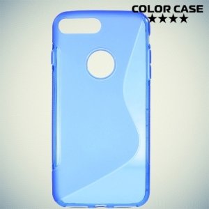 Силиконовый чехол для iPhone 8 Plus / 7 Plus - S-образный Голубой