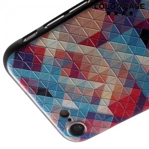 Силиконовый чехол объемный для iPhone 8/7 - с рисунком Цветные треугольники