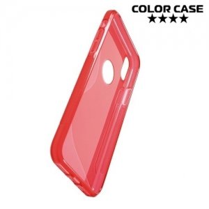 Силиконовый чехол для iPhone X - S-образный Красный
