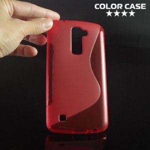 Силиконовый чехол для LG K10 K410 - S-образный Красный