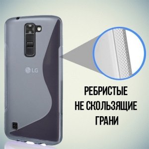 Силиконовый чехол для LG K7 X210ds - S-образный Серый