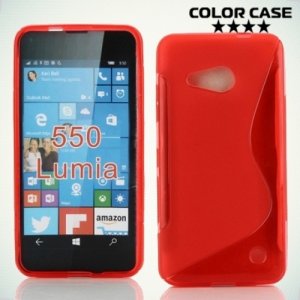 Силиконовый чехол для Microsoft Lumia 550 - S-образный Красный
