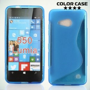 Силиконовый чехол для Microsoft Lumia 550 - S-образный Синий