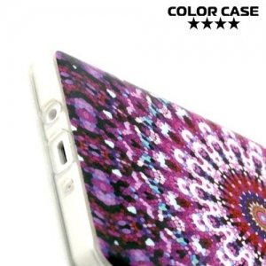 Силиконовый чехол для Samsung Galaxy A7 - с рисунком Фиолетовый узор