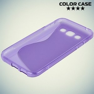 Силиконовый чехол для Samsung Galaxy E5 - S-образный Фиолетовый
