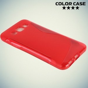 Силиконовый чехол для Samsung Galaxy E5 - S-образный Красный
