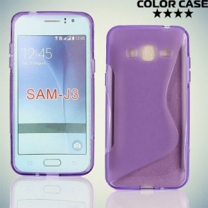 Силиконовый чехол для Samsung Galaxy J3 2016 SM-J320F - S-образный Фиолетовый