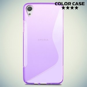 Силиконовый чехол для Sony Xperia XA - S-образный Фиолетовый