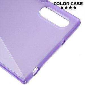 Силиконовый чехол для Sony Xperia XZ / XZs - S-образный Фиолетовый