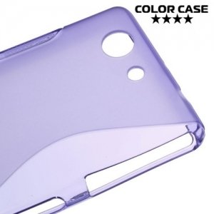 Силиконовый чехол для Sony Xperia Z3 Compact D5803 - S-образный Фиолетовый