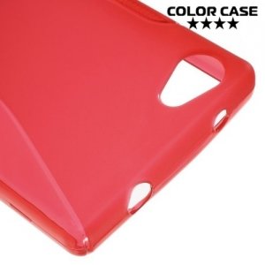 Силиконовый чехол для Sony Xperia Z5 Compact E5823 - S-образный Красный