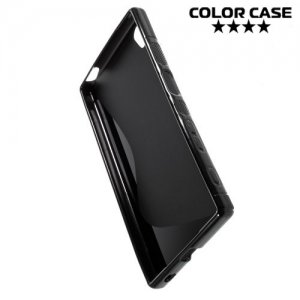 Силиконовый чехол для Sony Xperia Z5 - S-образный Черный
