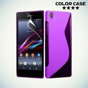 Силиконовый чехол для Sony Xperia Z5 - S-образный Фиолетовый