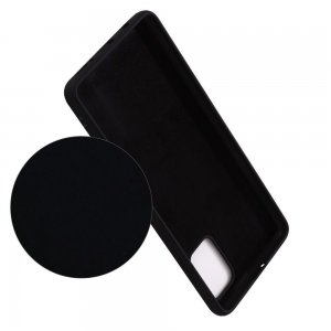 Силиконовый чехол мягкая подкладка из микрофибры для Samsung Galaxy A71 Черный