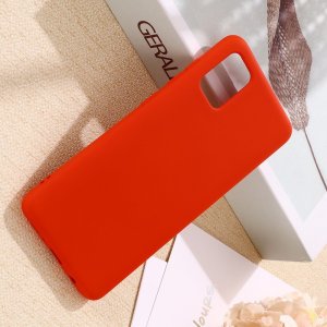 Силиконовый чехол мягкая подкладка из микрофибры для Samsung Galaxy A71 Красный