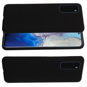 Силиконовый чехол мягкая подкладка из микрофибры для Samsung Galaxy S20 Черный