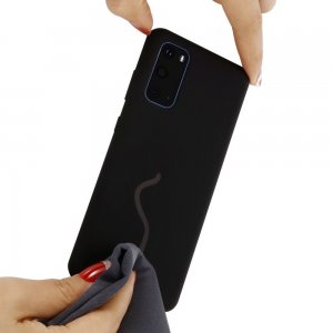 Силиконовый чехол мягкая подкладка из микрофибры для Samsung Galaxy S20 Черный
