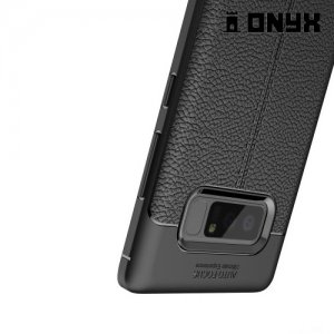 Силиконовый чехол под кожу для Samsung Galaxy Note 8 - с рисунком Черный