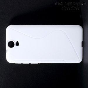 Силиконовый чехол для HTC One E9 Plus S-образный - Белый
