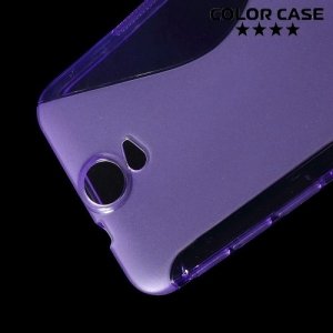 Силиконовый чехол для HTC One E9 Plus S-образный - Фиолетовый