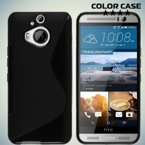 Силиконовый чехол для HTC One М9 Plus S-образный - черный