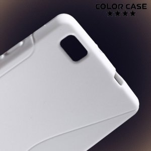 Силиконовый чехол для Huawei P8 Lite - Белый S-образный