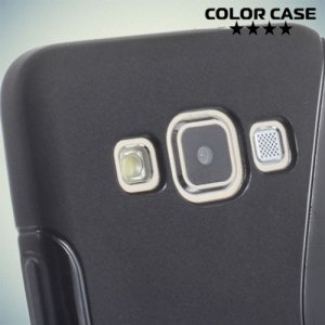 Силиконовый чехол для Samsung Galaxy A3 - черный S-образный