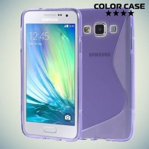 Силиконовый чехол для Samsung Galaxy A3 - фиолетовый S-образный