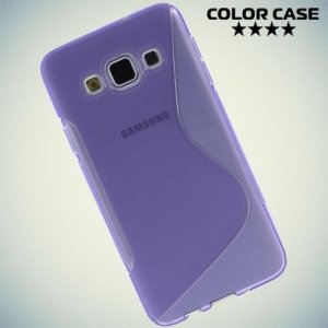Силиконовый чехол для Samsung Galaxy A3 - фиолетовый S-образный