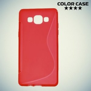 Силиконовый чехол для Samsung Galaxy A5 - красный S-образный