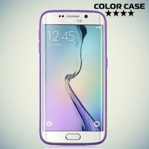 Силиконовый чехол для Samsung Galaxy S6 Edge - фиолетовый S-образный