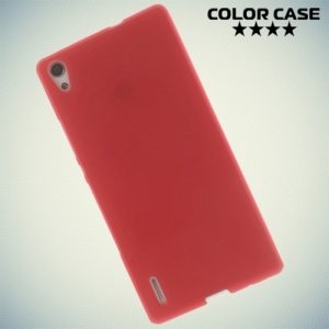 Силиконовый чехол накладка для Huawei Ascend P7 - красный