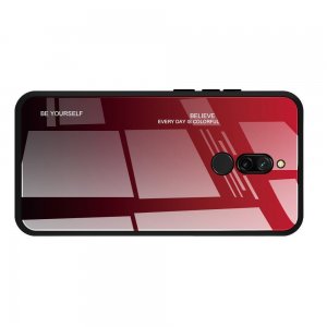 Силиконовый Градиентный Устойчивый к Царапинам Стеклянный Чехол для Xiaomi Redmi 8 Красный / Черный