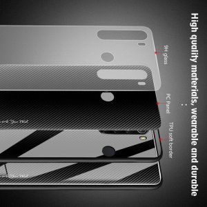 Силиконовый Градиентный Устойчивый к Царапинам Стеклянный Чехол для Xiaomi Redmi Note 8 Черный