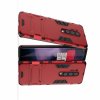 Hybrid Armor Ударопрочный чехол для OnePlus 8 Pro с подставкой - Красный