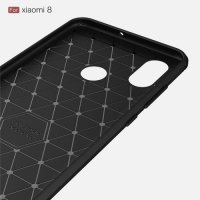 Carbon Силиконовый матовый чехол для Xiaomi Mi 8 - Черный