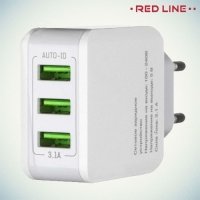 Адаптивная быстрая зарядка 3 USB порта 3.1А Red Line Superior