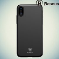 BASEUS Wing Thin Пластиковый тонкий матовый чехол для iPhone X - Черный