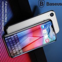 Baseus защитное стекло 3D для iPhone XR / iPhone 11 на весь экран с закругленными краями - Черный