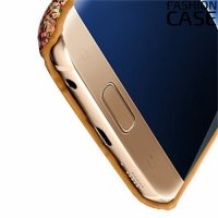 Блестящий чехол кейс для Samsung Galaxy S7 Edge - Золотой