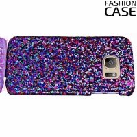 Блестящий чехол кейс для Samsung Galaxy S7 Edge - Фиолетовый