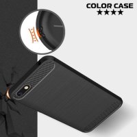 Carbon Силиконовый матовый чехол для Huawei Honor 7A / Y5 Prime 2018 - Черный