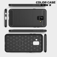 Carbon Силиконовый матовый чехол для Samsung Galaxy A6 2018 SM-A600F - Черный