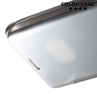 Чехол книжка ColorCase с функцией Clear View Cover для Samsung Galaxy S6 Edge Plus - Серебряный