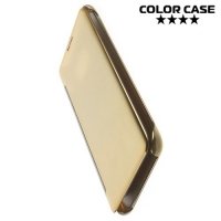 Чехол книжка ColorCase с функцией Clear View Cover для Samsung Galaxy S6 Edge Plus - Золотой