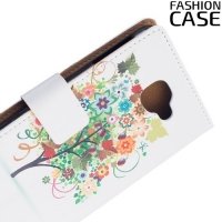 Чехол книжка для Alcatel Idol 4s - с рисунком Дерево счастья