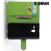Чехол книжка для Alcatel One Touch Pop 3 (5) 5065D 5065X - Зеленый